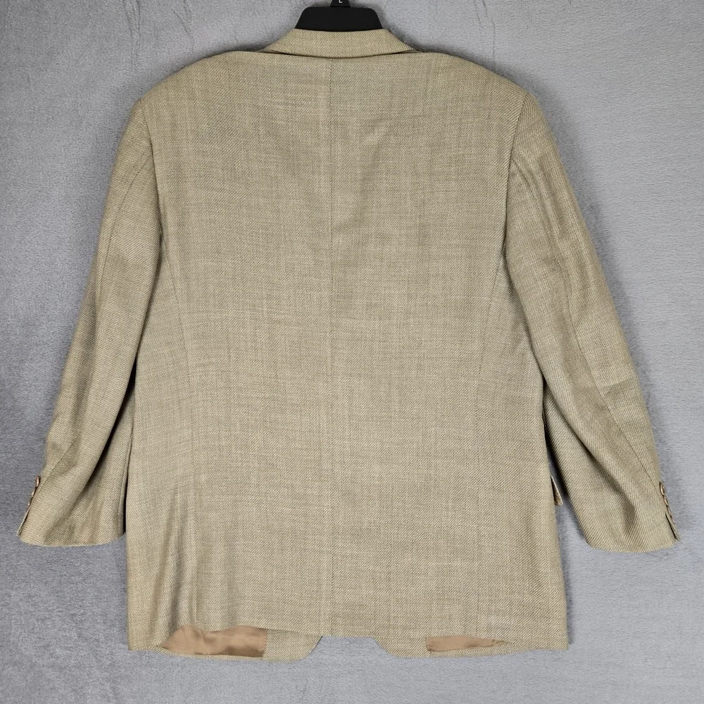 Canali Blazer Mens 54 R Beige 100% Pure New Wool Sport‎ Jacket  Made In Italy